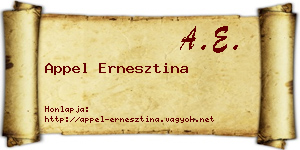 Appel Ernesztina névjegykártya